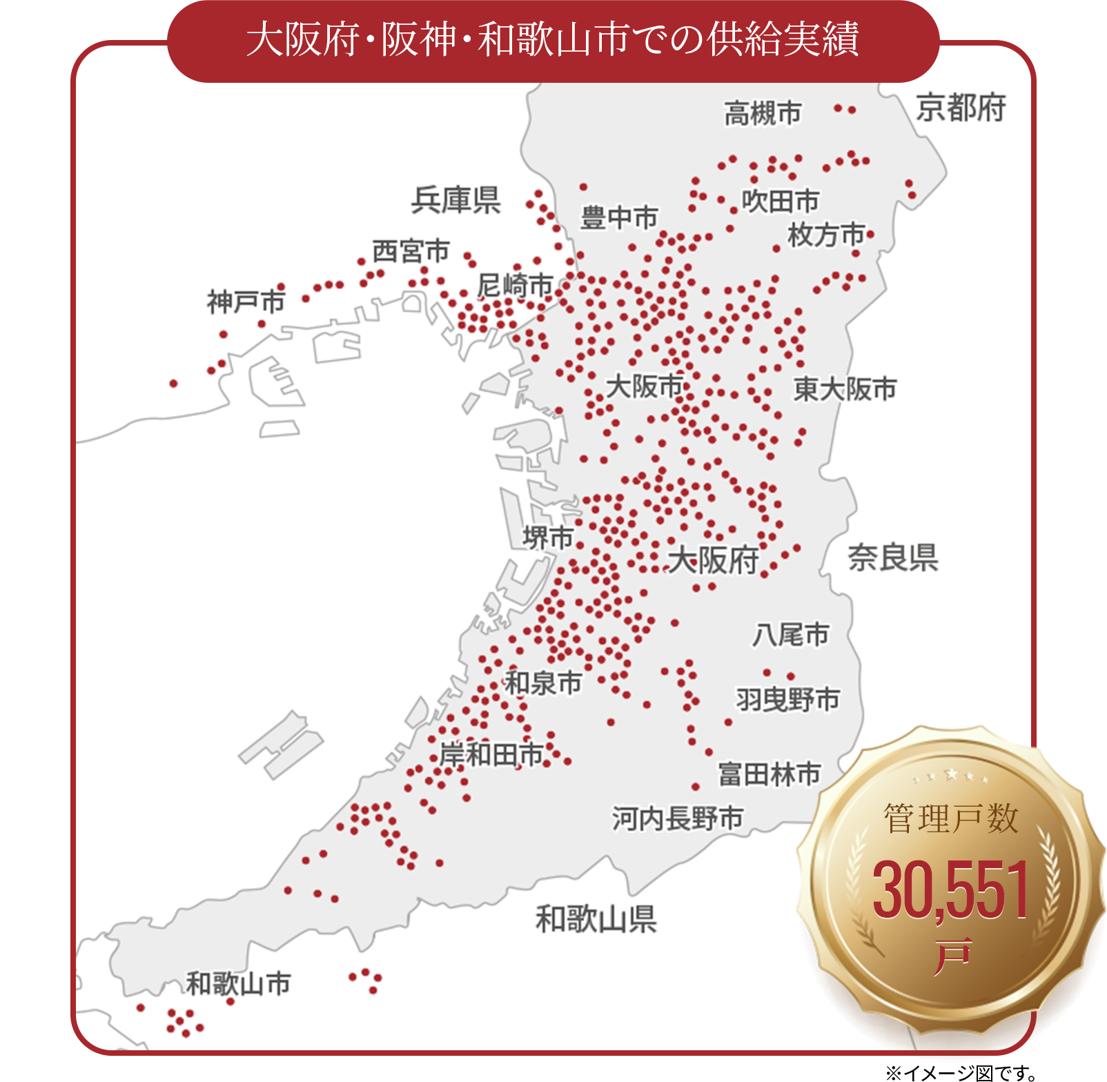 大阪府・阪神・和歌山市での実績